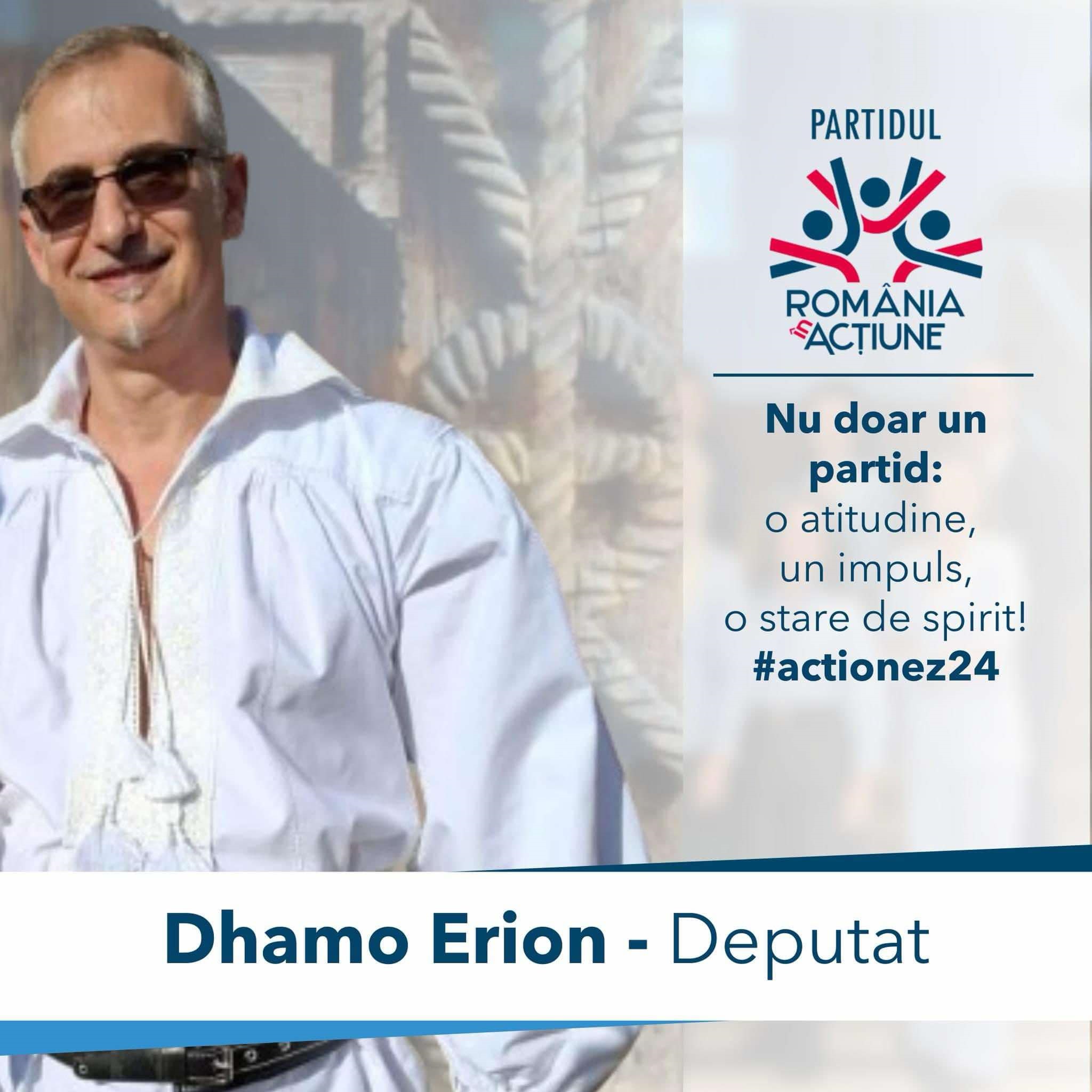 Dhamo Erion, poziția 18, deputat de Maramureș,  Partidul România în Acțiune!