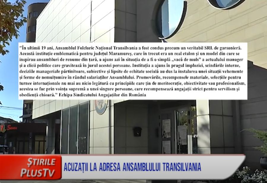 ACUZAȚII LA ADRESA ANSAMBLULUI TRANSILVANIA