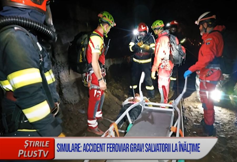 SIMULARE: ACCIDENT FEROVIAR GRAV! SALVATORII, LA ÎNĂLȚIME