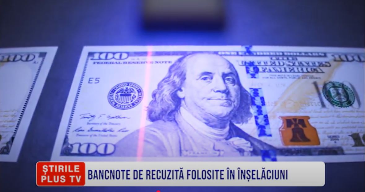 BANCNOTE DE RECUZITĂ FOLOSITE ÎN ÎNȘELĂCIUNI