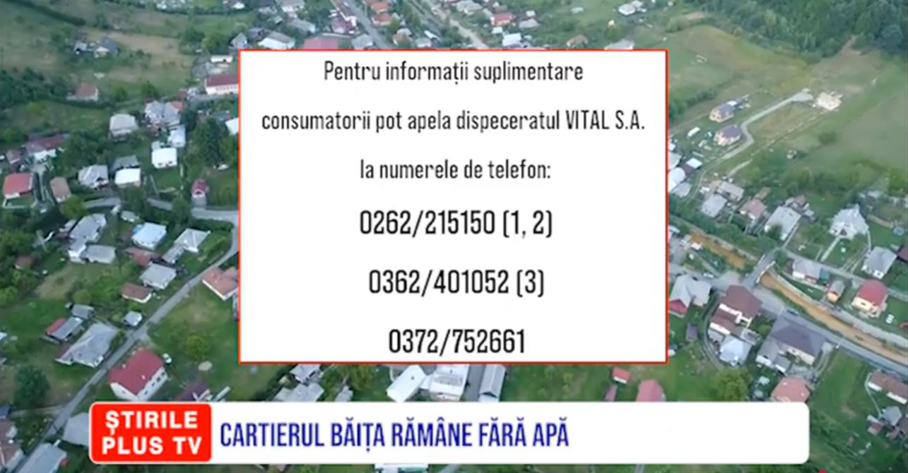 CARTIERUL BĂIȚA RĂMÂNE FĂRĂ APĂ