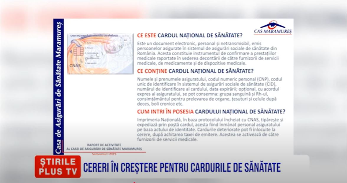 CERERI ÎN CREȘTERE PENTRU CARDURILE DE SĂNĂTATE