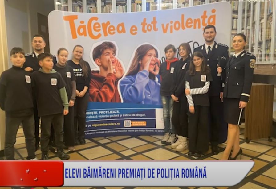 ELEVI BĂIMĂRENI, PREMIAȚI DE POLIȚIA ROMÂNĂ