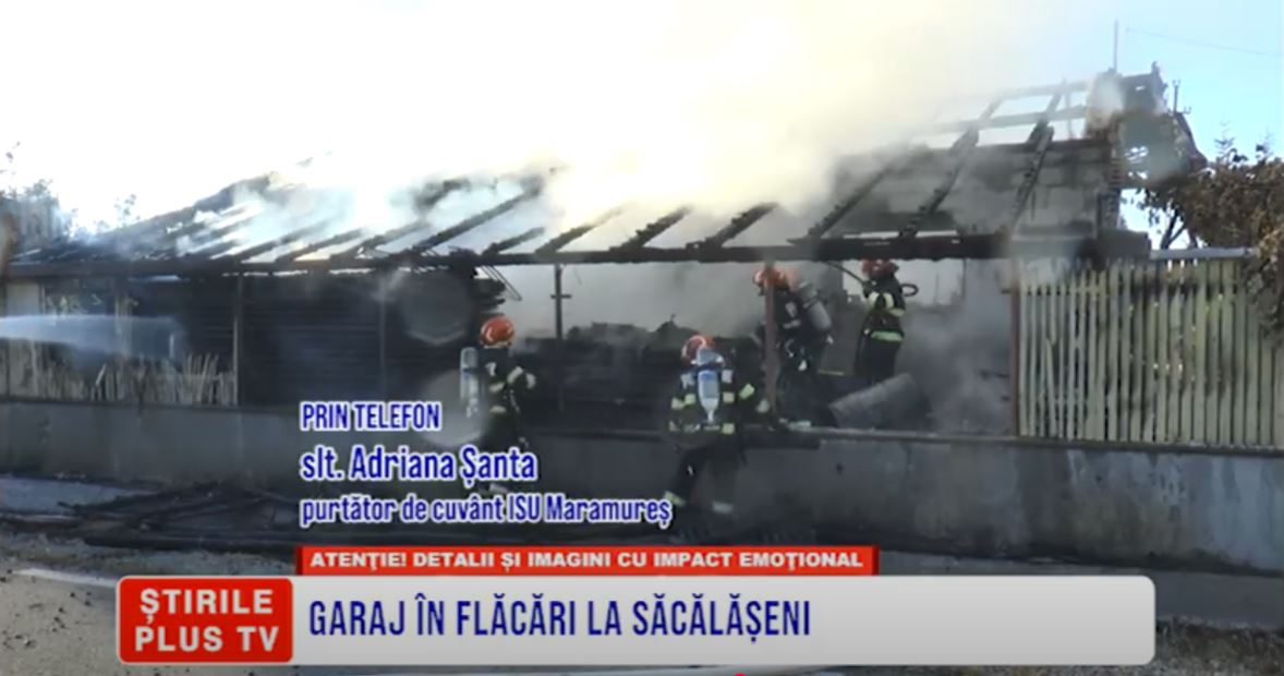 GARAJ ÎN FLĂCĂRI LA SĂCĂLĂȘENI