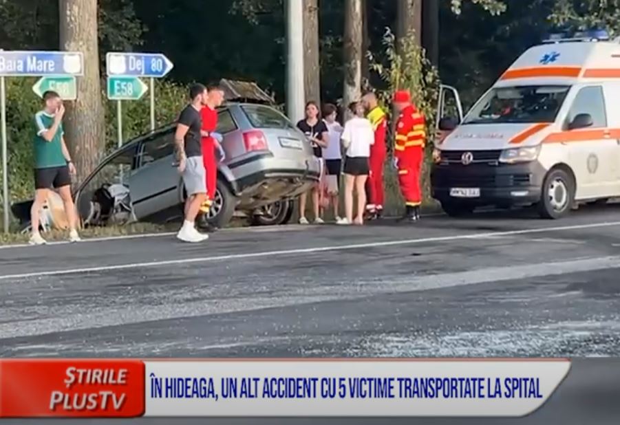 ÎN HIDEAGA, UN ALT ACCIDENT CU 5 VICTIME TRANSPORTATE LA SPITAL