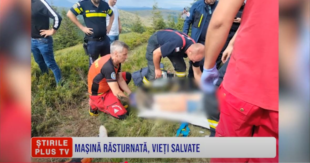 MAȘINĂ RĂSTURNATĂ, VIEȚI SALVATE