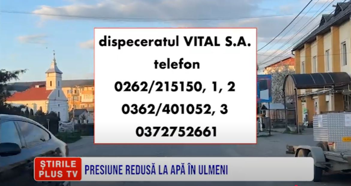 PRESIUNE REDUSĂ LA APĂ ÎN ULMENI