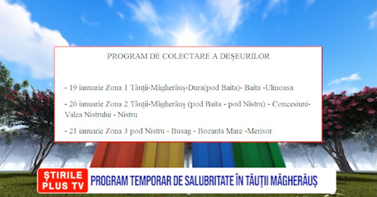 PROGRAM TEMPORAR DE SALUBRITATE ÎN TĂUȚII MĂGHERĂUȘ