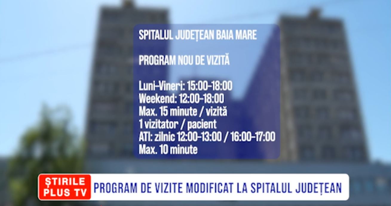 PROGRAM DE VIZITE MODIFICAT LA SPITALUL JUDEȚEAN