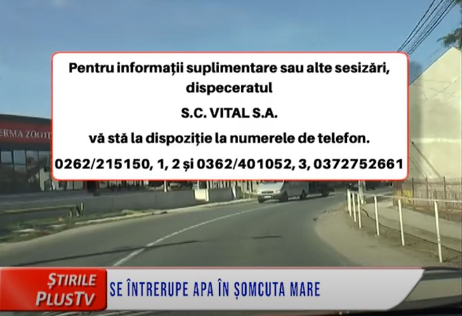 SE ÎNTRERUPE APA ÎN ȘOMCUTA MARE