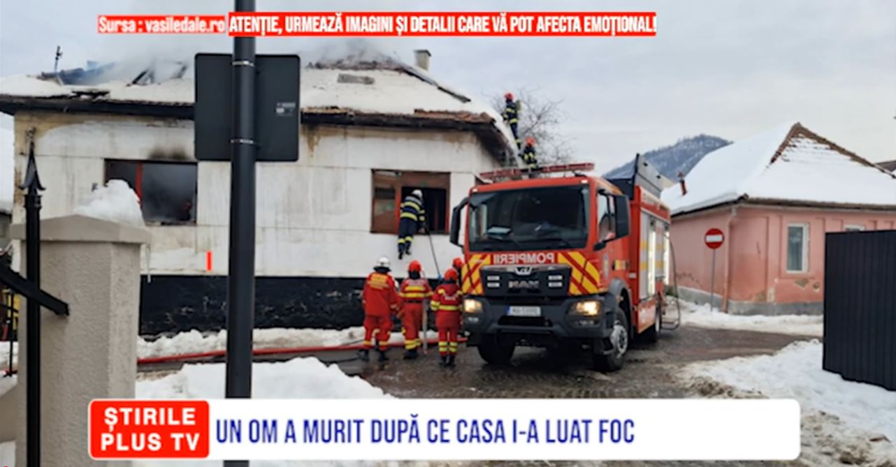UN OM A MURIT DUPĂ CE CASA I-A LUAT FOC