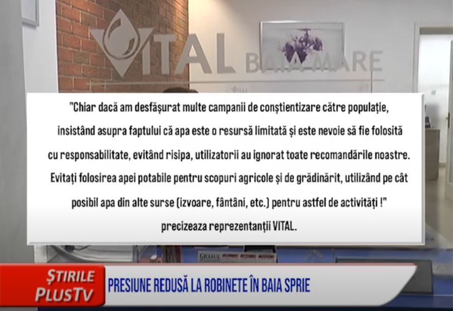 PRESIUNE REDUSĂ LA ROBINETE ÎN BAIA SPRIE